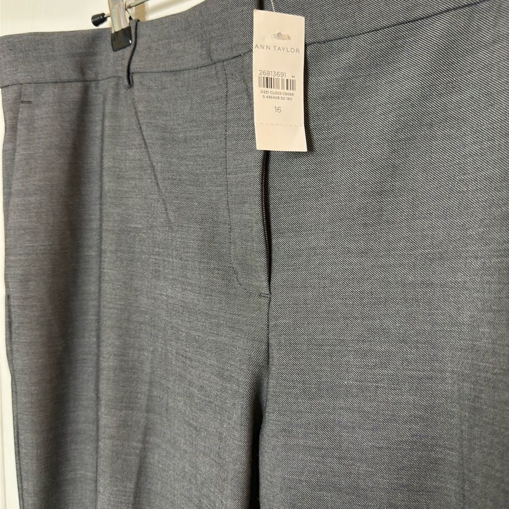 NWT Ann Taylor Women's‎ Pants Trousers Slim Ankle Mid Rise Dark Grey Size 16 - Picture 6 of 10